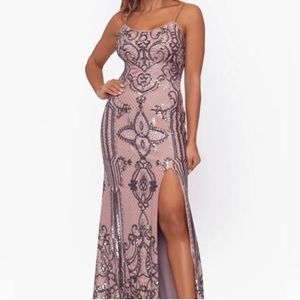 Betsy & Adam Sequined Maxi Dress 2